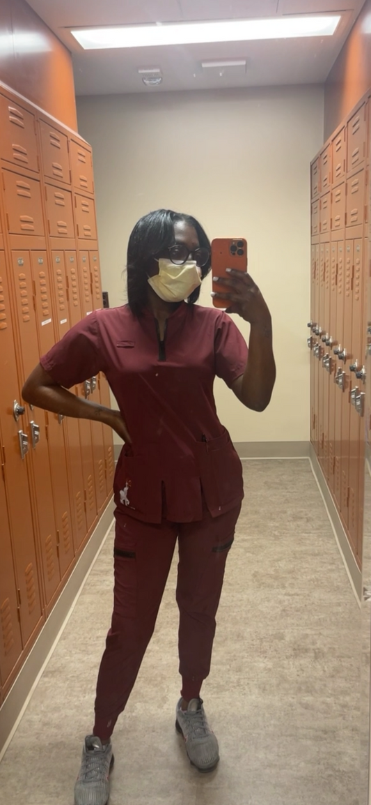 Sasha Set Straight Leg (Burgundy)
